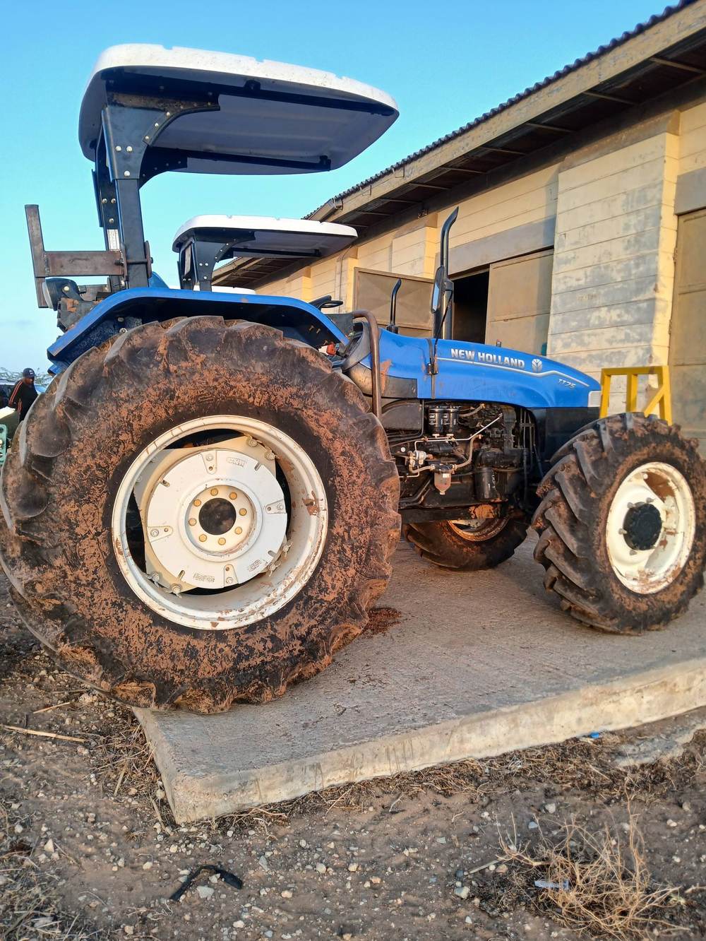 A New Holland TT75 tractor at the Siroi Group equipment yard.